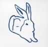 Hase #BlueLines - 2026 - Acryl auf Kunstkarton 300g - 29.7 x 29.7 cm